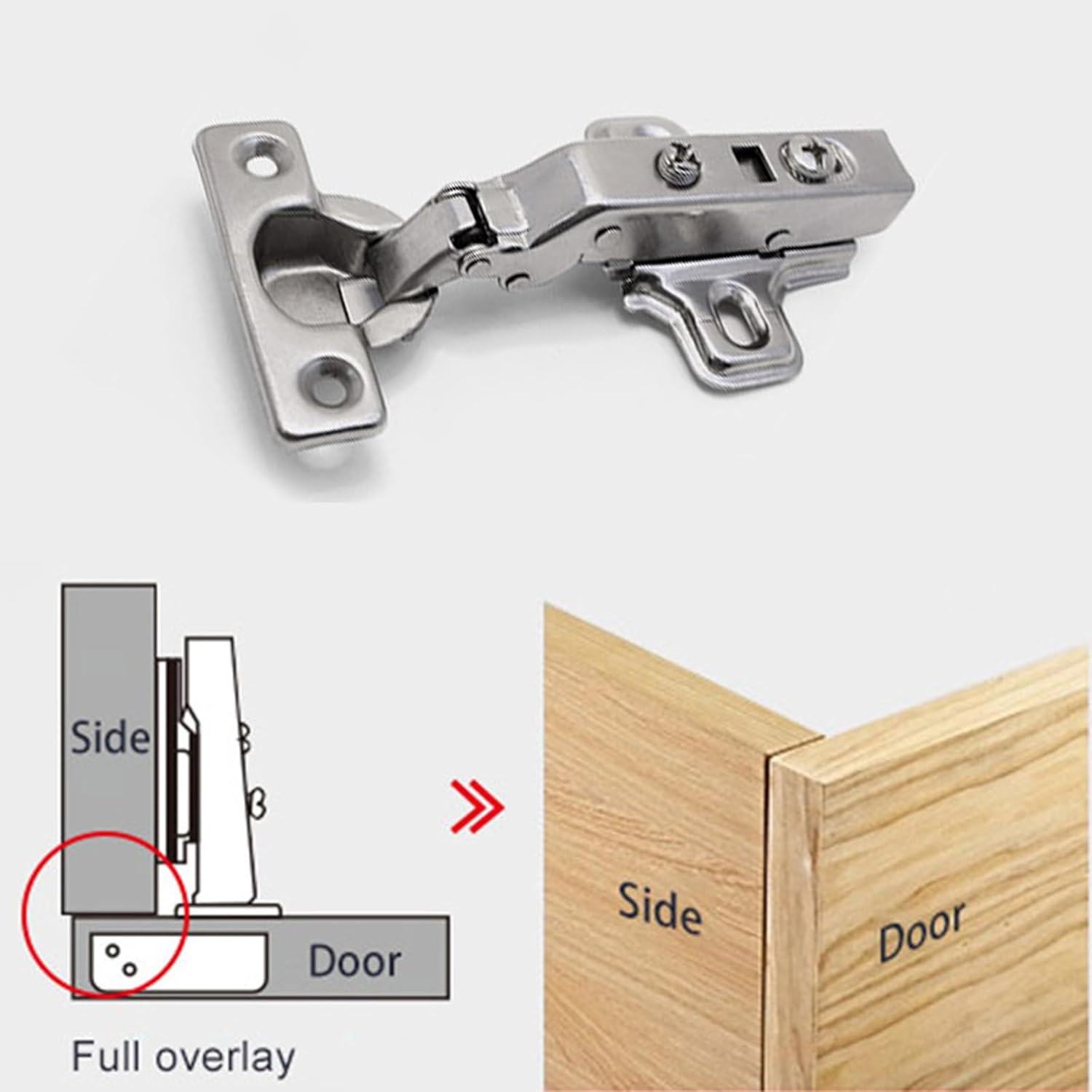 Soft Close Hinge, Cabinet Door Hinges with Gas Lift, 105&deg; Opening Angle, Pot Hinge Diameter 35 Mm,Concealed Kitchen Cabinet Hinges with Screws (2 Pieces) image number 6