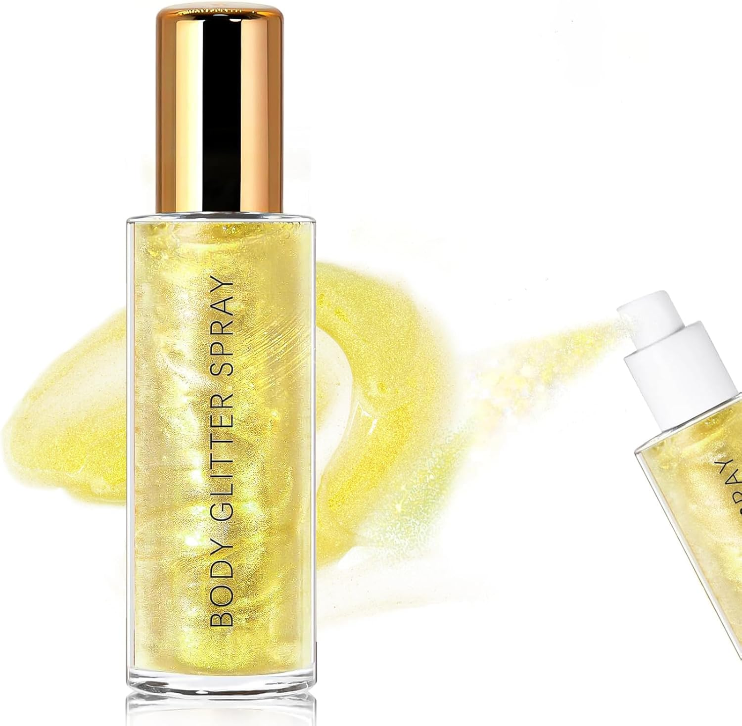 Body Glitter Spray,Quick Dry Face Glitter Gel,Body Shimmer Painted Stage Makeup Highlight for Face Neck and Shoulder Body Glitter image number 6