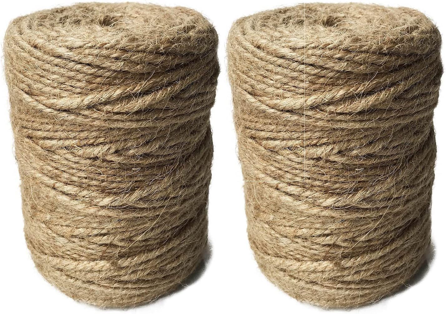 Natural Jute Twine 656 Feet 6 Ply 3Mm for Arts Crafts Gift Christmas Industrial Packing - Durable String for Gardening Applications (2 PCS X 328 Feet) image number 4
