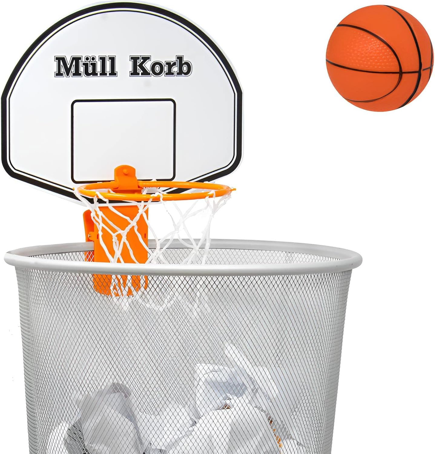 Krockazone. Mini Basketball Hoop for Trash Can Waste Paper Basket with Small Ball - Fun for Room, Door, Office, Home, Kids, Sports, Toys