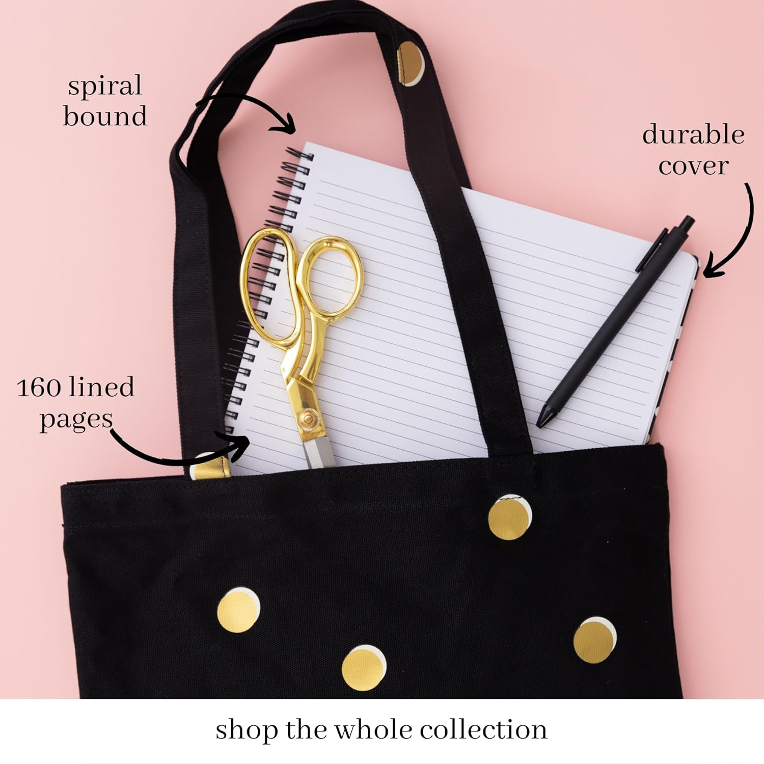 Kate Spade New York Large Spiral Notebook with 160 College Ruled Pages, Scatter Dot image number 3