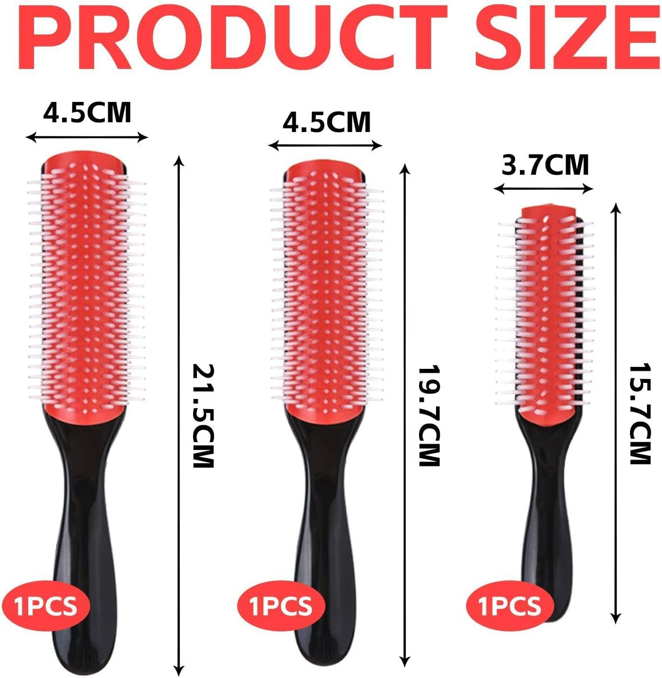 Pack of 3 Plastic Curly Hair Combs, Combs and Knot Comb, Reusable, Universal for Men and Women, Comfortable for Travel and Hairstyle Accessories image number 3