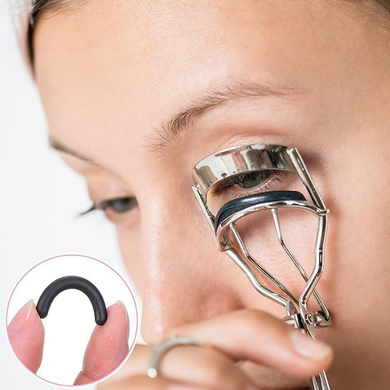 Ksngtixe 60 PCS Eyelash Curler Replacement Pads - Universal Silicone Soft Rubber Refills Compatible with Most Eyelash Curlers, Cosmetic Accessory image number 1