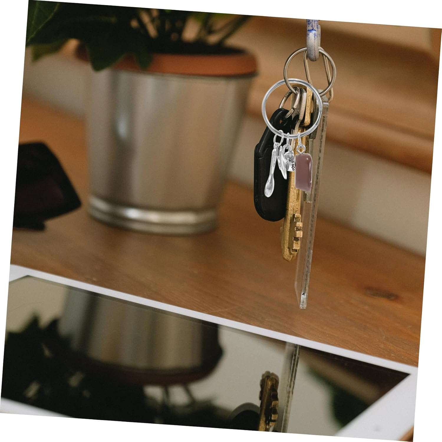 COSMEVIVI Cute Coffee Bean Keychain for Coffee Lovers Vintage Key Ring Carabiner Keychain Men Women image number 6