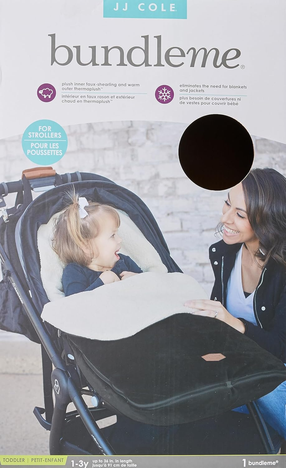 JJ Cole Original Bundleme Canopy Style Bunting Bag, Black image number 4