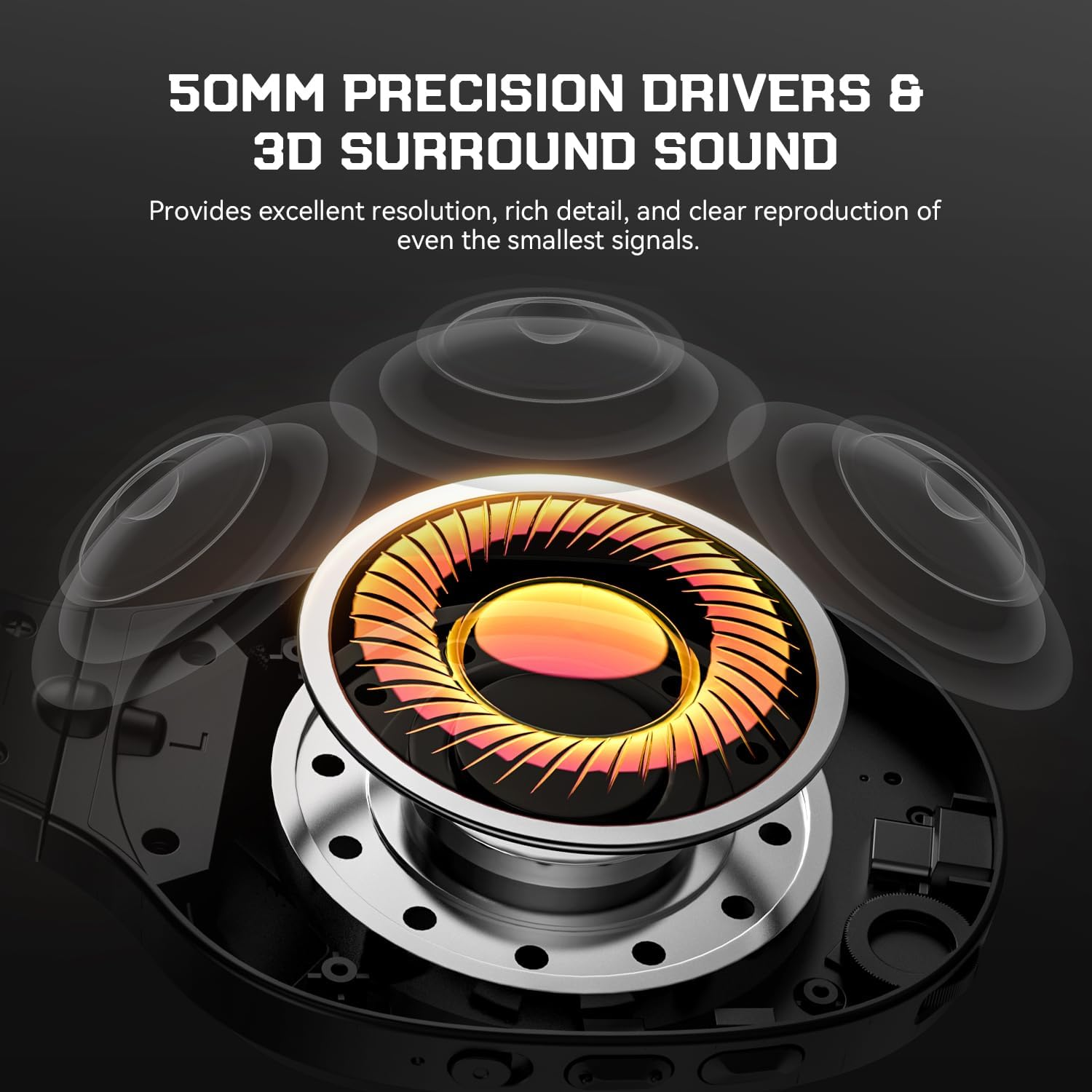 EKSA 2.4Ghz Wireless Gaming Headset with Noise Canceling Microphone for PS5, PC, PS4 Bluetooth Gaming Headphones with USB & Type-C Connector, 52Hrs Battery PC Headset for Switch, Laptop, Mobile, Mac image number 1