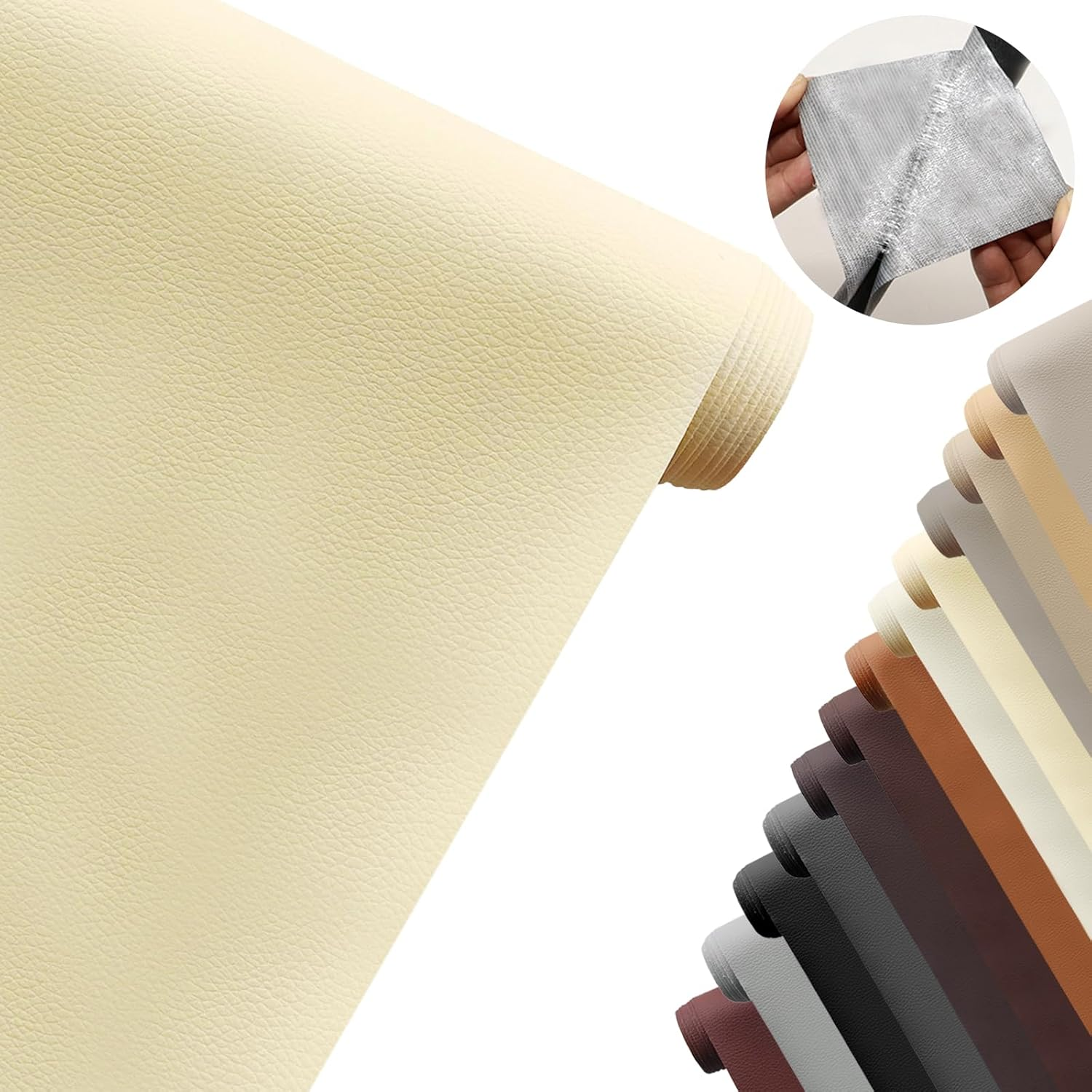 Leather Repair Patch, Self Adhesive Good Stickiness Waterproof Cuttable Couch Repair Tape, Reupholster Soft Flexible Leather Patches for Sofa (40 X 200Cm, Light Brown)