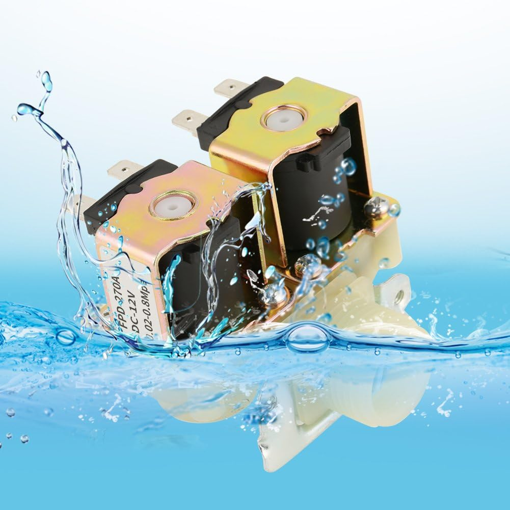 Dual Head Electric Solenoid Valve,Dn20 G3/4 DC 12V N/C Normally Closed Water Inlet Plastic Electromagnetic Valve Practical Solenoid Magnetic Valve for Washing Machine image number 2