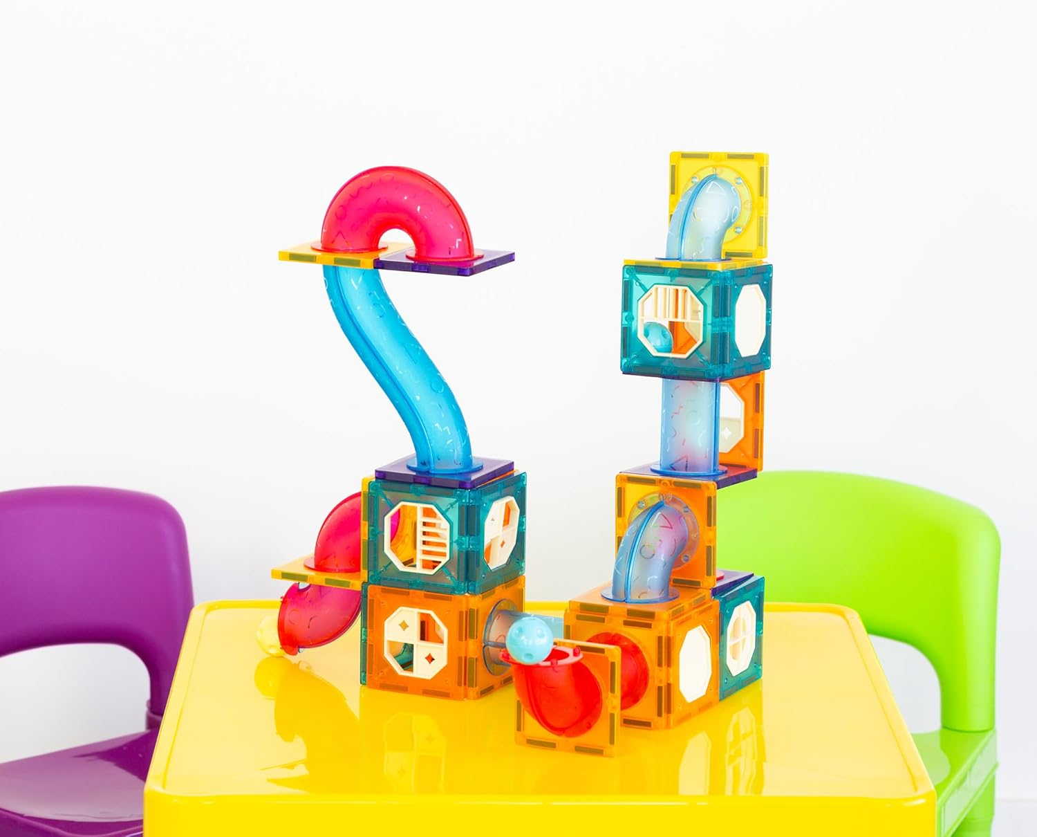 GEM Toys 88-Piece Magnetic Tiles Puzzle Set &ndash; Non-Toxic, Durable Construction Toys, STEM Educational Building Blocks with Storage Bag for Kids Ages 3+ image number 4