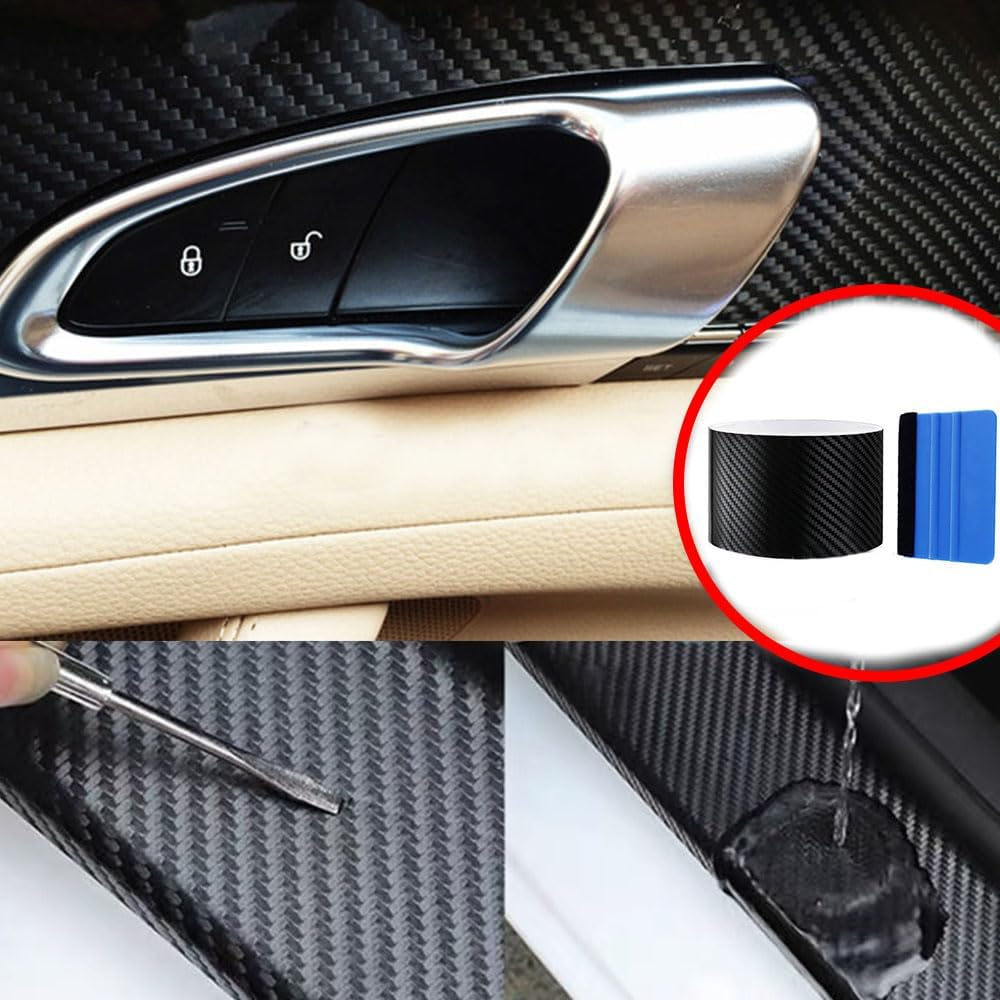 5D Carbon Fiber Vinyl Wrap,Armastuse Carbon Fiber Wrap,2 Piece Car Vinyl Wrap,Car DIY Wrap Vinyl Roll Film Self-Adhesive Twill Weave Sheet Sticker image number 1