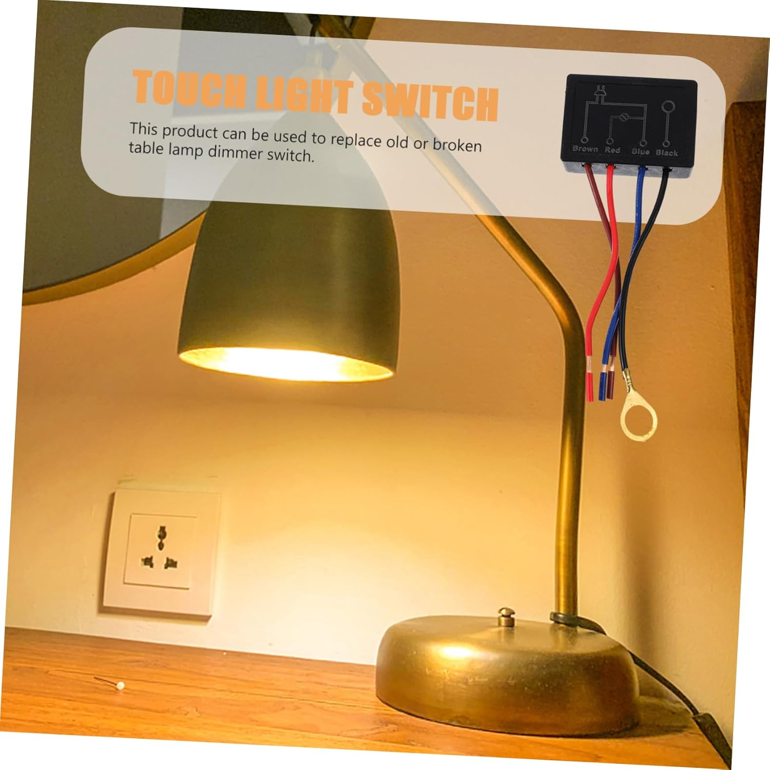 Jojofuny Touch Lamp Dimmer Module 4-Level Touch Control for Table Light Accessories Compatible with Dimmable Led Bulbs Easy Installation image number 6