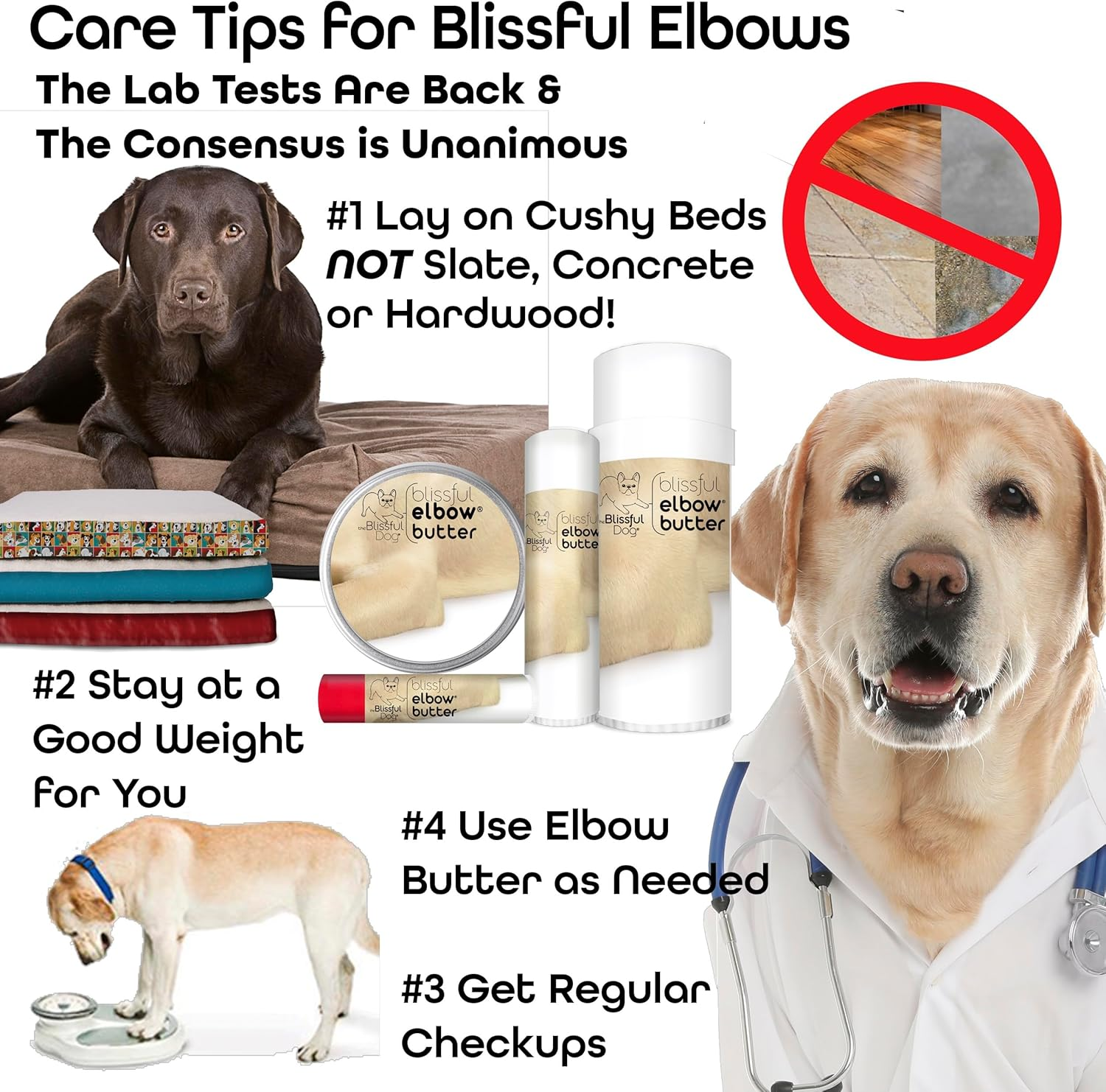 The Blissful Dog Elbow Butter, Moisturizer for Dry, Cracked Elbow Calluses, Versatile Dog Balm, Lick-Safe Elbow Balm for Dogs, 2 Oz. image number 5