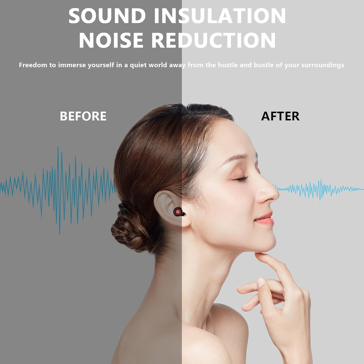 Quiet Ear Plug for Sleeping, Upgrade Sleep Earplugs Noise Cancelling with Storage Case, Soft Silicone Noise Reduction Earplugs for Block Snoring, Travel, Sports, Swimming, Motorcycles [XS/S/M/L] image number 4