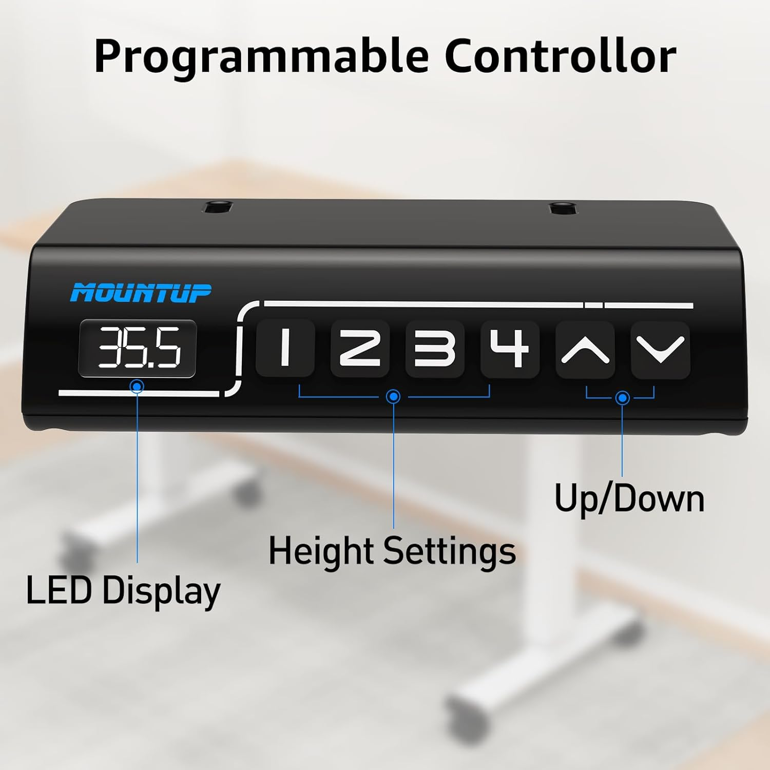 MOUNTUP Electric Standing Desk 140X70Cm (55X28) Height Adjustable, Sit Stand Desk with Memory Controller, Ergonomic Stand up Desk for Home Office with Splice Board, Rustic Brown+Black