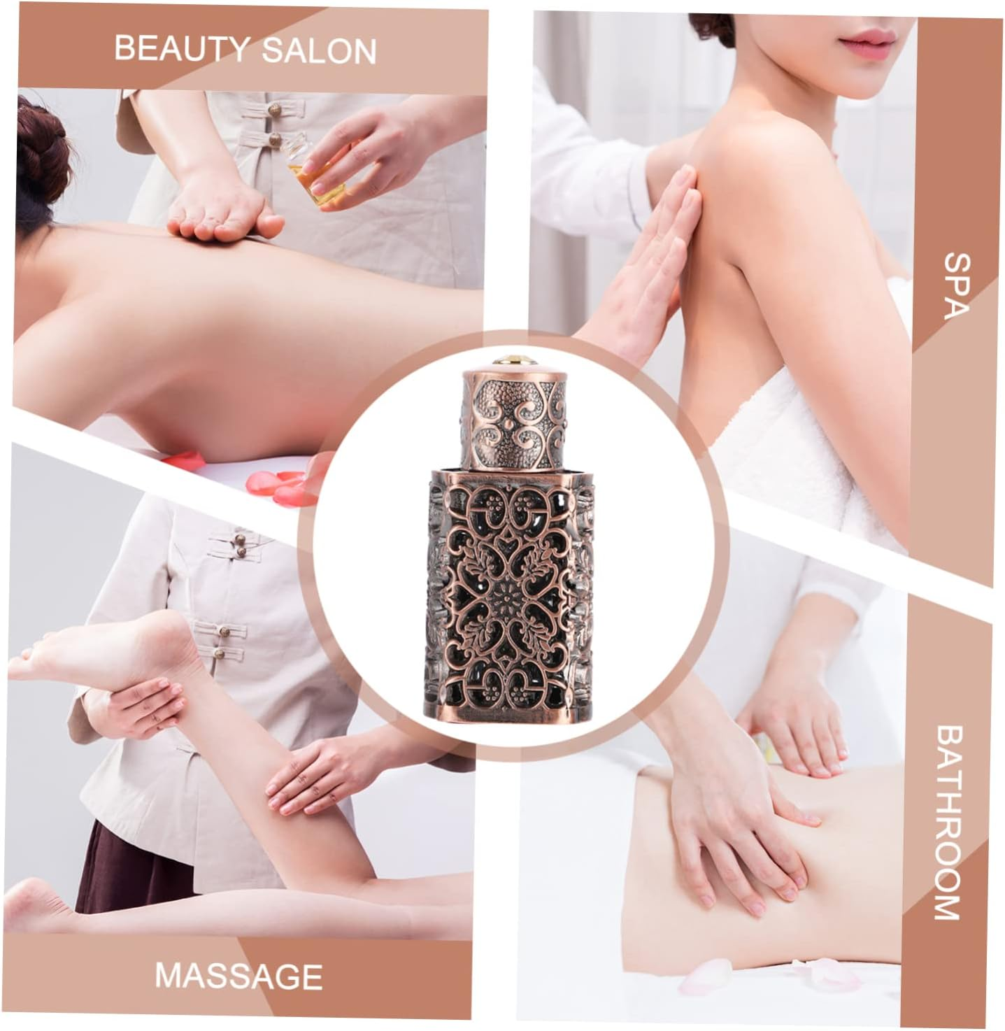 3Ml Hollow Engraved Perfume Bottle Essential Oil Dispenser Travel Spray Bottle Antique Copper Finish Refillable for Personal Use image number 7