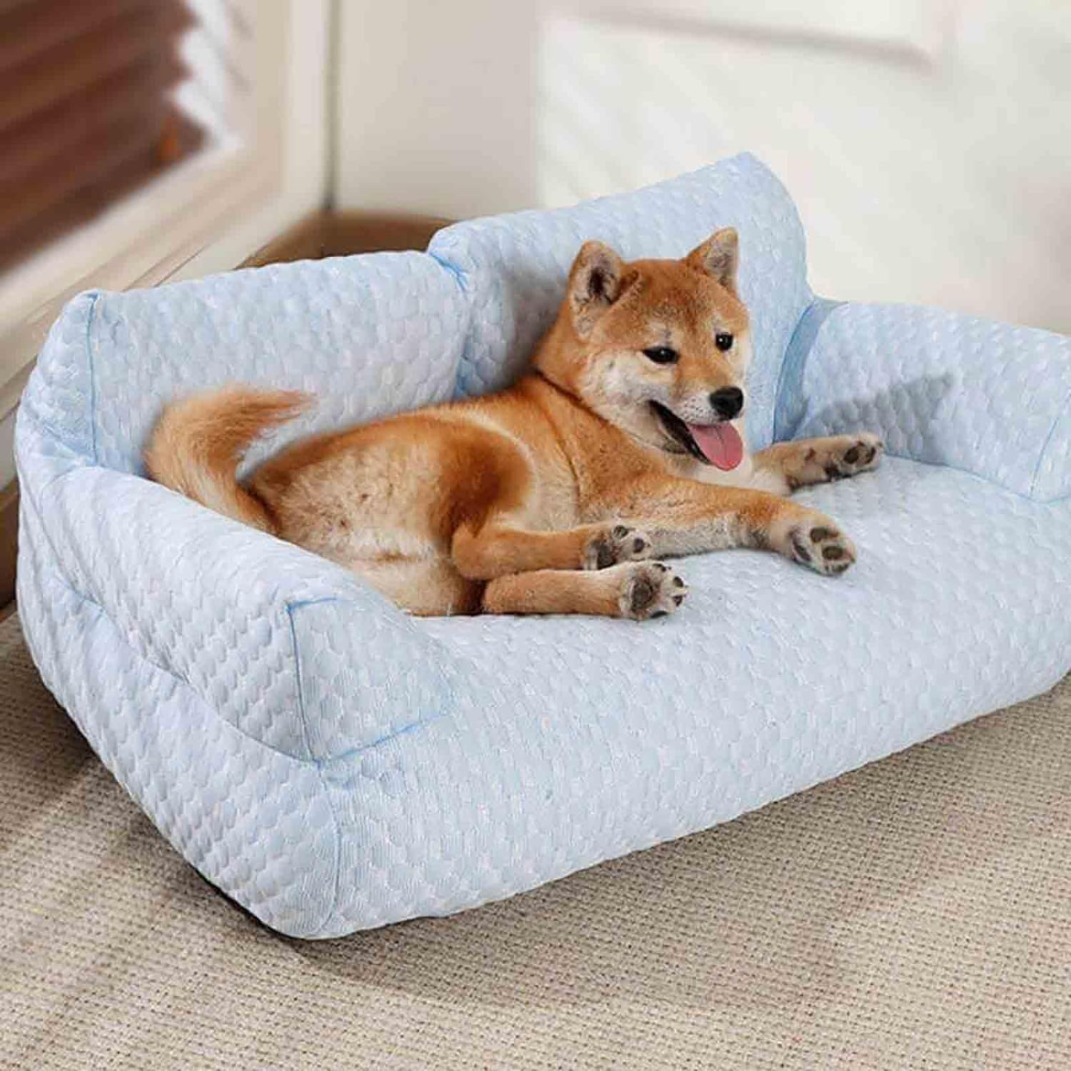 Cooling Pet Bed, Dog Cat Beds for Indoor, Summer Cooling Pet Sofa Bed, Washable Medium Pet Bed for Puppy and Small to Large Kitten with Anti-Slip Bottom, Fits up to 65Lbs Pets image number 5