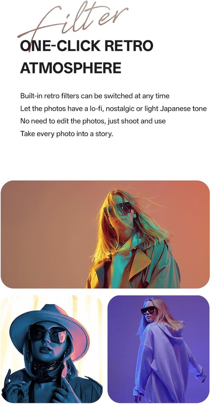 Plyisty Mini Digital Camera, 1080P 48MP Point and Shoot Small Camera with 1.77 Inch LCD Display, OTG, 6 Filters, Support up to 256GB, for Travel, Graduation, Birthday Surprises (Khaki Brown) - Black image number 5