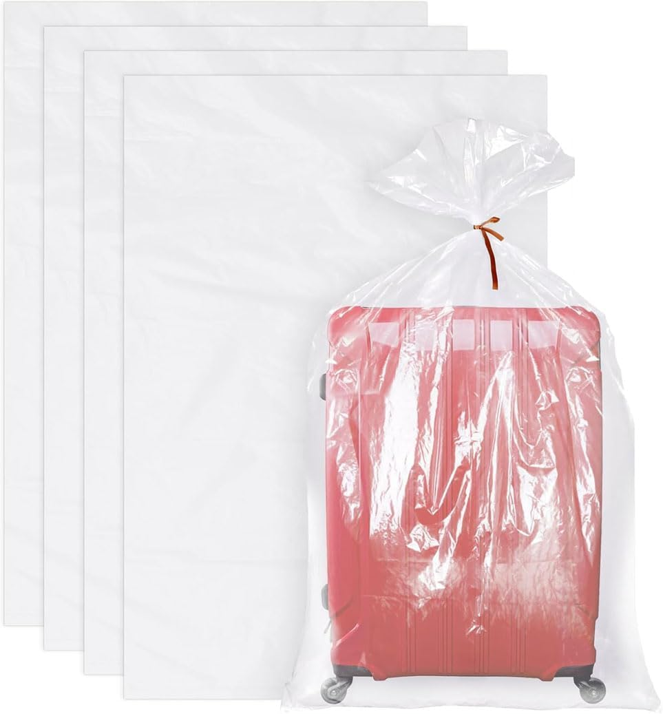 8 Pack 32X47 Inches Clear Plastic Storage Bags, Aufondof Giant Moving and Storage Bag Dustproof Large Storage Bags for Blanket Clothes and Big Plush Toys Luggage, Suitcase, Comforter, Clothes,Chair