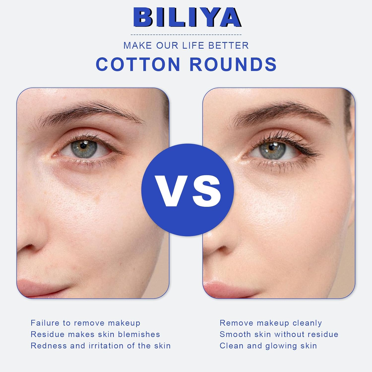 Reusable Makeup Remover Pad 60 Pack, Eco-Friendly Cotton Laundry Bag, Reusable Face, Eye & Lip Makeup Remover Pads, round Cotton Pads for All Skin Types image number 6