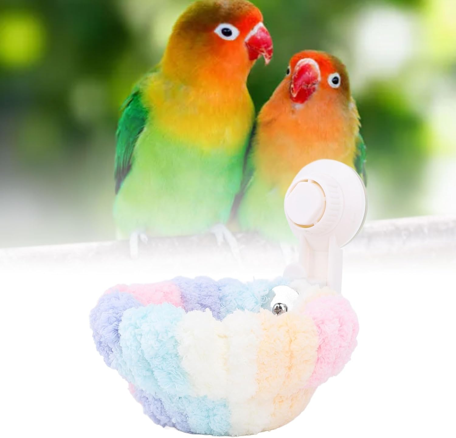 Winter Warm Bird Nest House, Plush Bird Nest with Suction Cup for Car Window Outdoor, Bird Parrot Nest Hammock Sleeping Bed for Pet Parrot Parakeet Cockatiel (Large) image number 6
