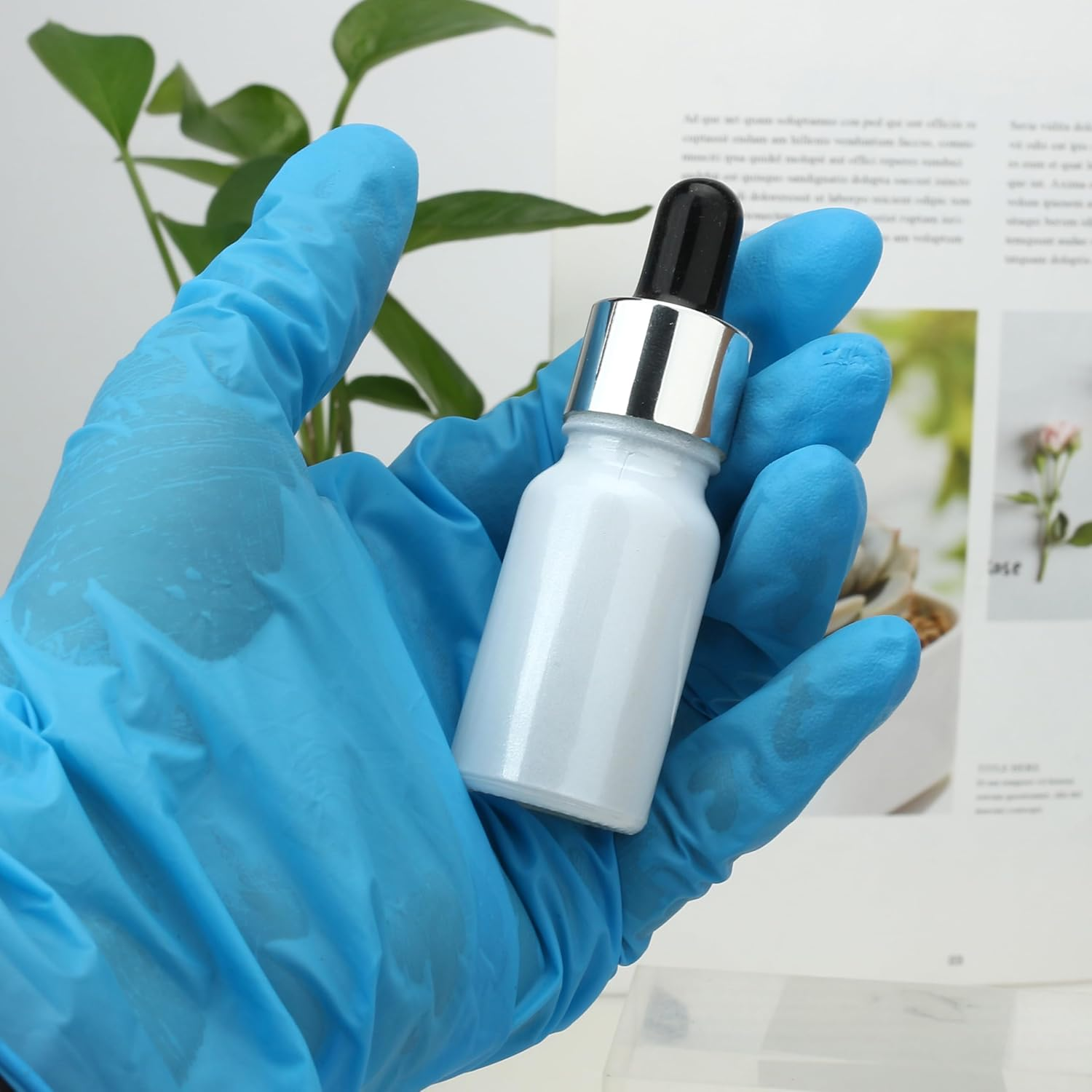 COSIDEA 30 Pcs Empty 10Ml 0.33Oz Pearly White Glass Dropper Bottle for Oils Travel Containers Eye Droppers Bottle image number 4