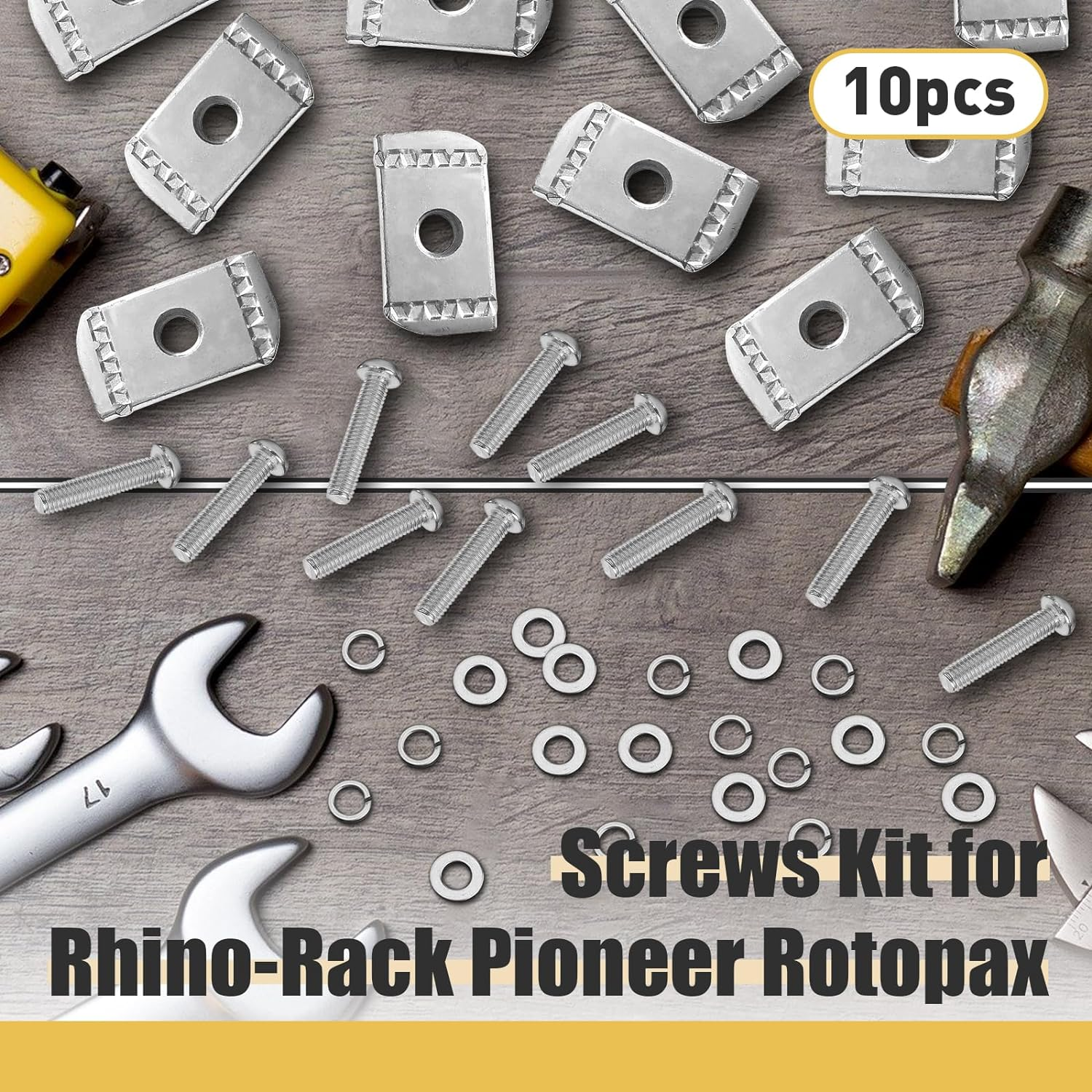 20Pcs Screws Kit for Rhino-Rack Pioneer Rotopax, M6 304 Stainless Steel Machine Screws for Rhino Rack Pioneer Rotopax Screws Nut Kit Machine Screws Accessories for Car Bracket 43203 (25Mm) image number 2