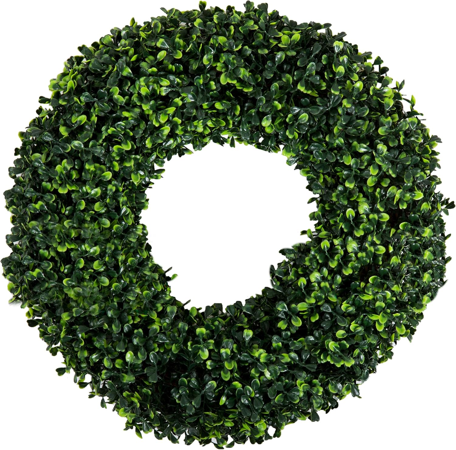 Pure Garden Boxwood Wreath, Artificial Wreath for the Front Door By, Home D&eacute;cor, UV Resistant &ndash; 16.5 Inches image number 3