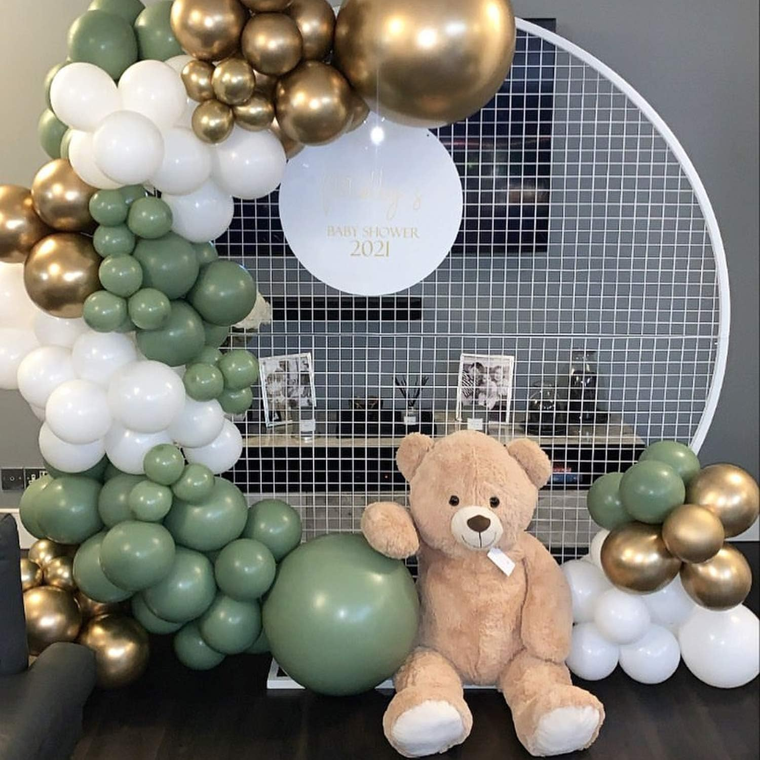Eucalyptus Green Balloons 12 Inch 50 Pcs Baby Shower Party Balloons Happy Birthday Decoration Balloons Bean Green Helium Balloons image number 1