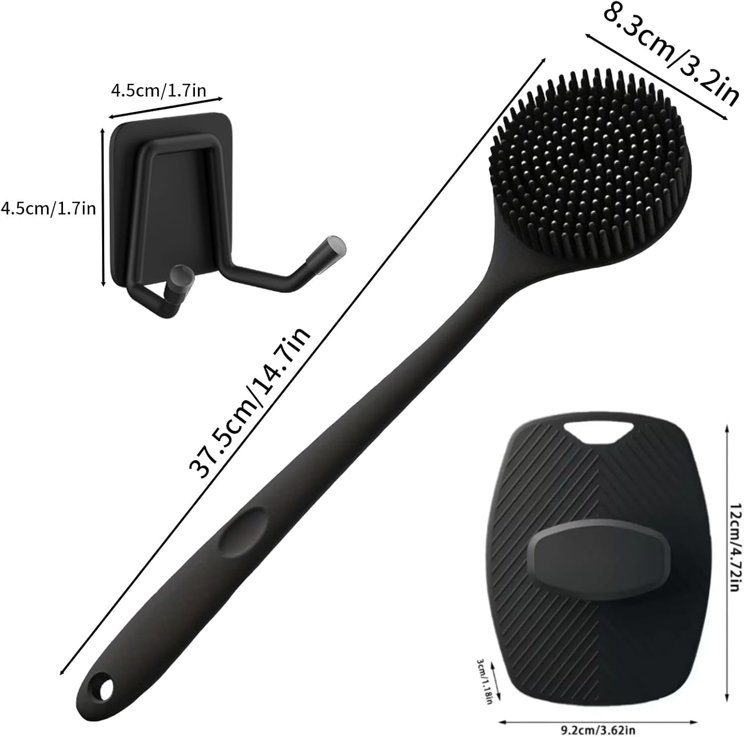 Silicone Bottle Brush, 12.5" Water Bottle Cleaner for Baby Bottles with Long Handle, for Hydro Flasks, Tumblers, Sports Cups, Glassware, Vases and Narrow Neck Containers, Smaller Bottles Openings image number 4