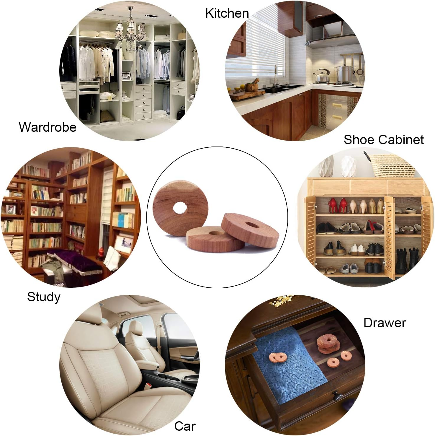 ACMETOP Aromatic Cedar Blocks for Clothes Storage, 100% Natural Cedar Balls Hangers, Storage Accessories Closets & Drawers (30 Pack) image number 4