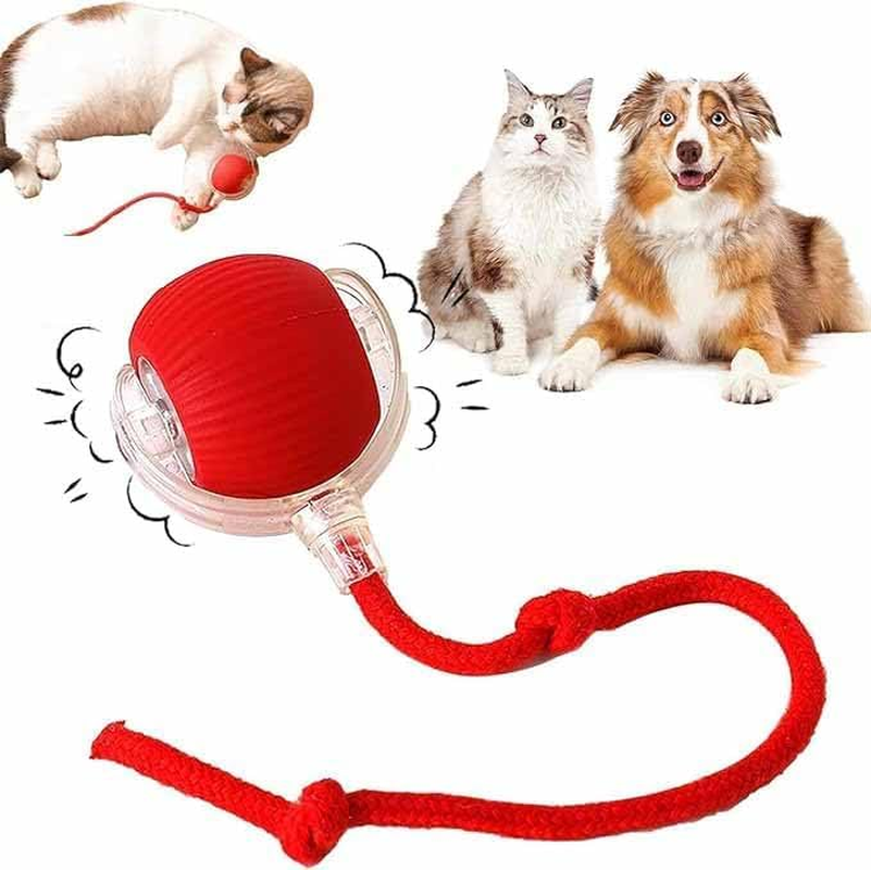 JIGCEN Intelligent Interactive Cat Toy, the Red Automatic Moving Rolling Ball, Rechargeable Interactive Toys for Cats, Cat Toys for Indoor Cats image number 5