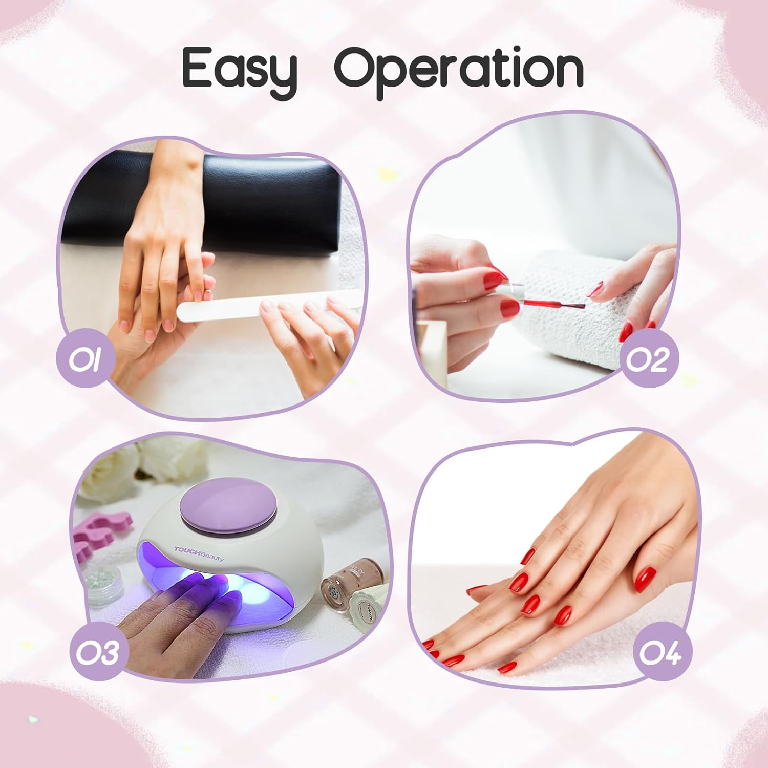 Touchbeauty Portable Mini-Sized Nail Dryer with Air and LED Light for Regular Nail Polish （Not for Gel Nail Polish）Best for Kids TB-0889