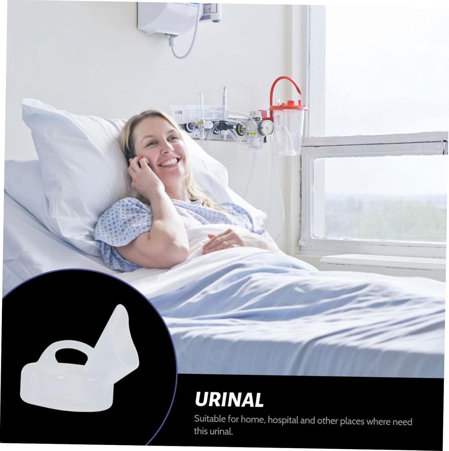 2Pcs Large Capacity Portable Urine Bottle Ergonomic Urinal for Hospital Home Travel Elderly Patients Pee Container image number 2