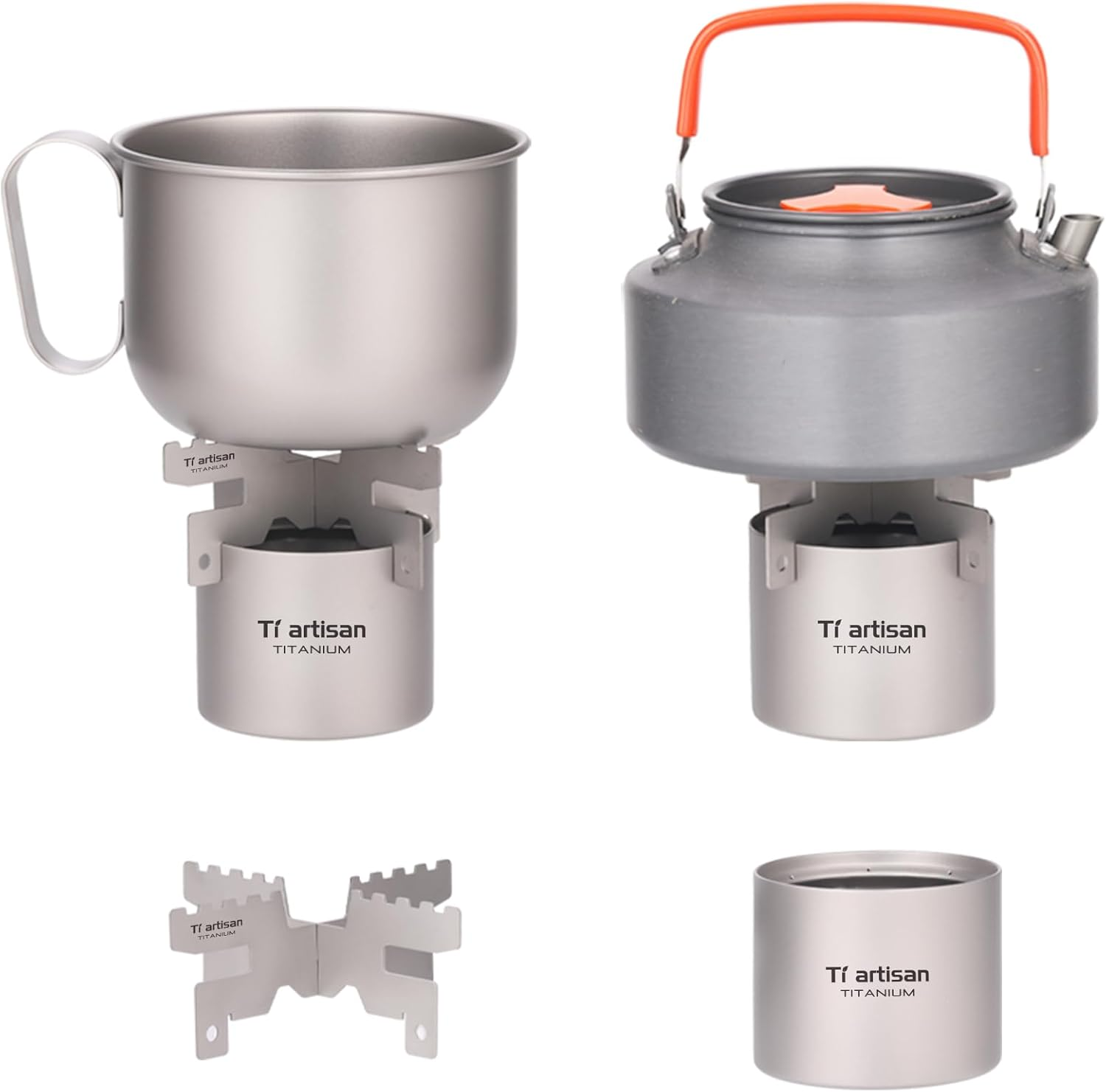 Ti Artisan Titanium Alcohol Stove with Cross Stand Portable Lightweight Stove for Outdoor Camping Hiking image number 3
