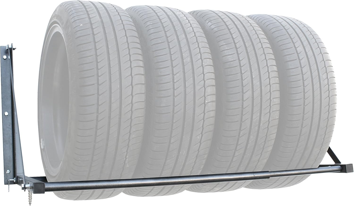 Maxxhaul 70489 Adjustable Wall Mount Folding Tire Storage Adjust from 32 to 48 Inches Wide up to 300 Lbs Capacity. image number 1