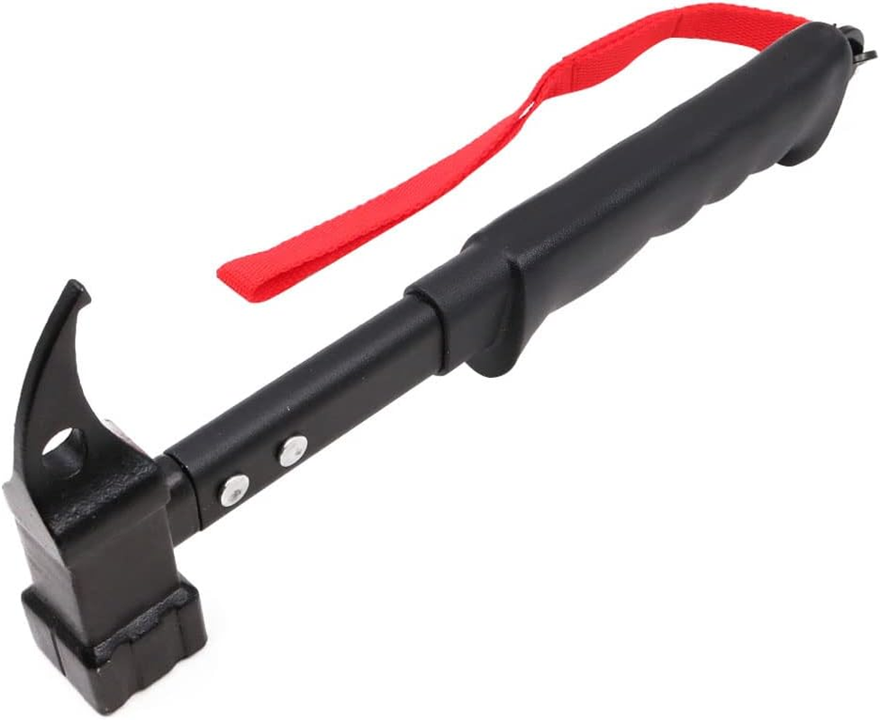 ZONADA Outdoor Camping Hiking Hammer Mallet Puller for Tent Pegs Stakes Black 32Cm Non-Slip Head Design with Holding Strap and Bag image number 3