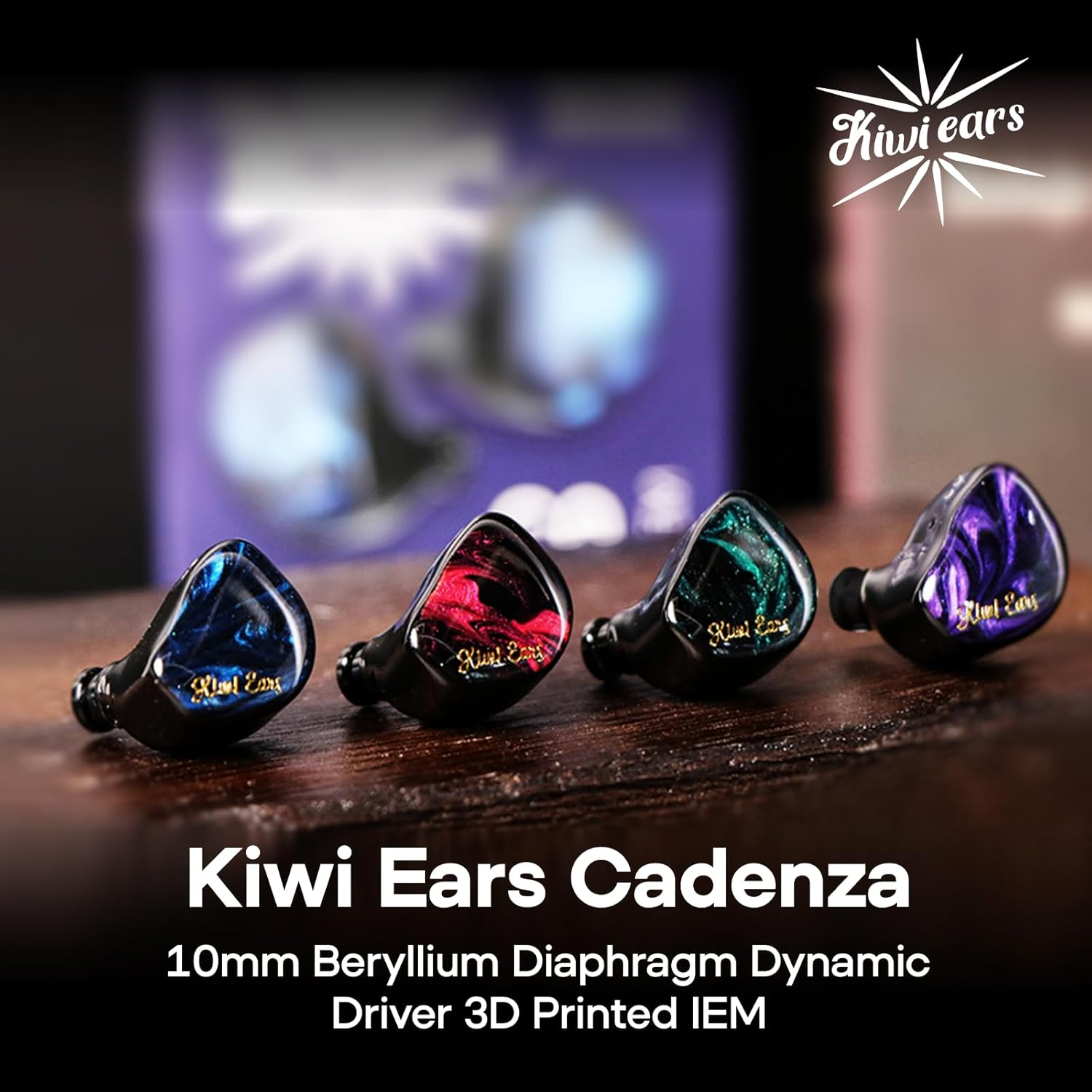 Linsoul Kiwi Ears Cadenza 10Mm Beryllium Dynamic Driver IEM 3D Printed with Detachable Interchangeable Plug 0.78 2Pin 3.5Mm IEM Cable for Musician Audiophile (Green) - Blue image number 7