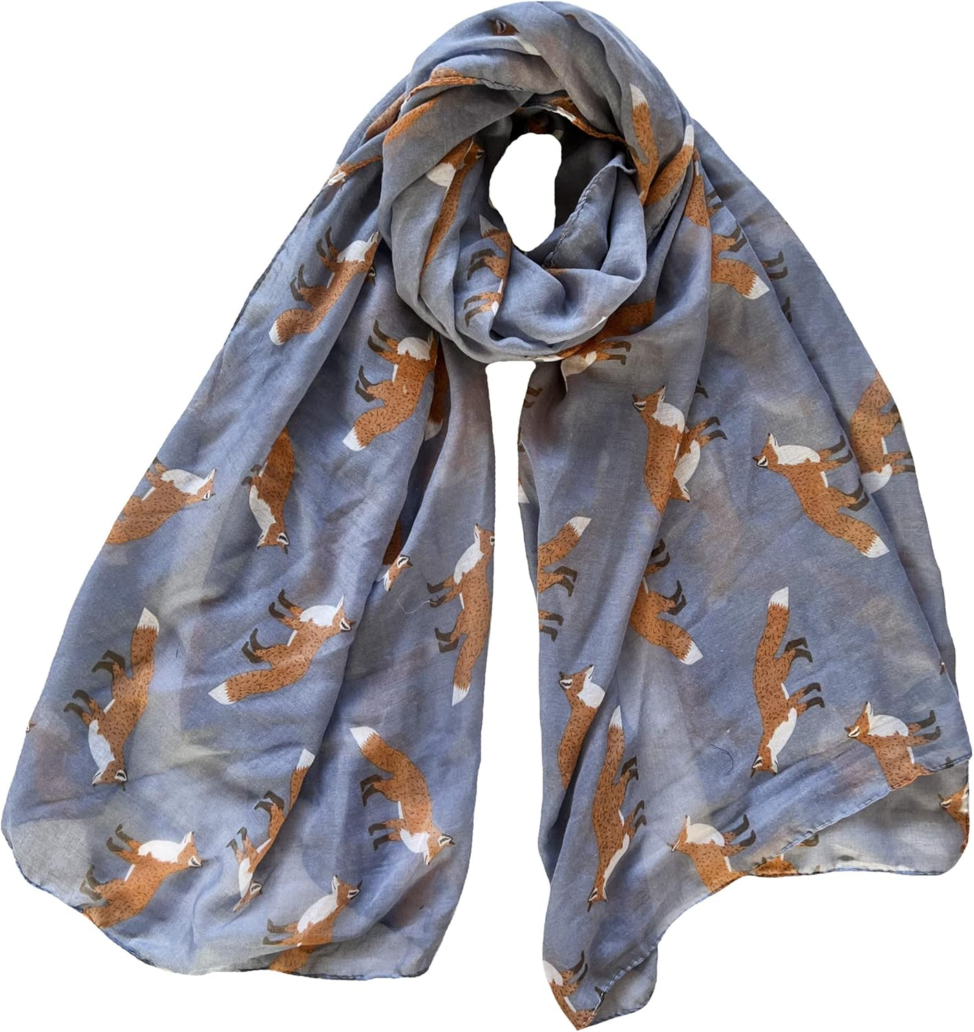 Lina & Lily Fox Animal Print Women'S Scarf Shawl Wrap Lightweight