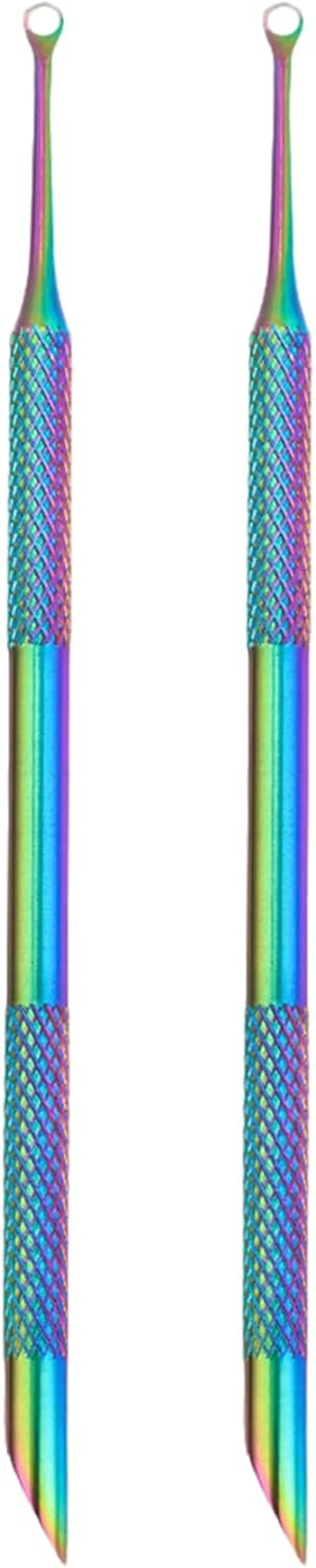 2Pcs Cuticle Remover, Pre-Treatment Dual Ended Cuticle Pusher with Loop, Portable Professional Stainless Steel Nail Tool for Salon & Home Use, Remover, Pusher image number 2