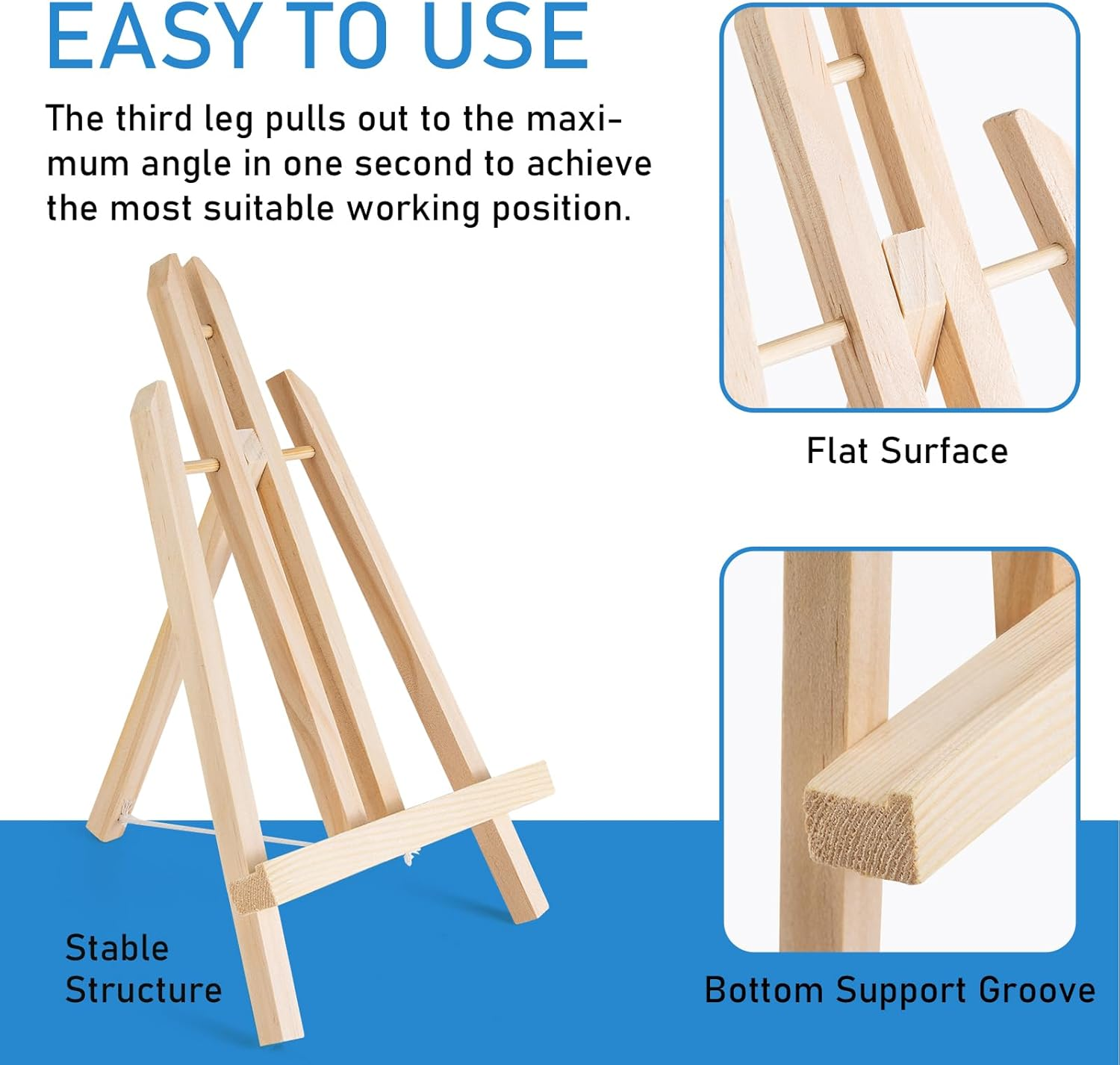 Falling in Art 12Inch Wood Easel Stand, Tabletop Display Stand A-Frame Artist Easel for Painting Canvas, Portable Photo, Picture and Sign Holder (4 Pack) image number 1