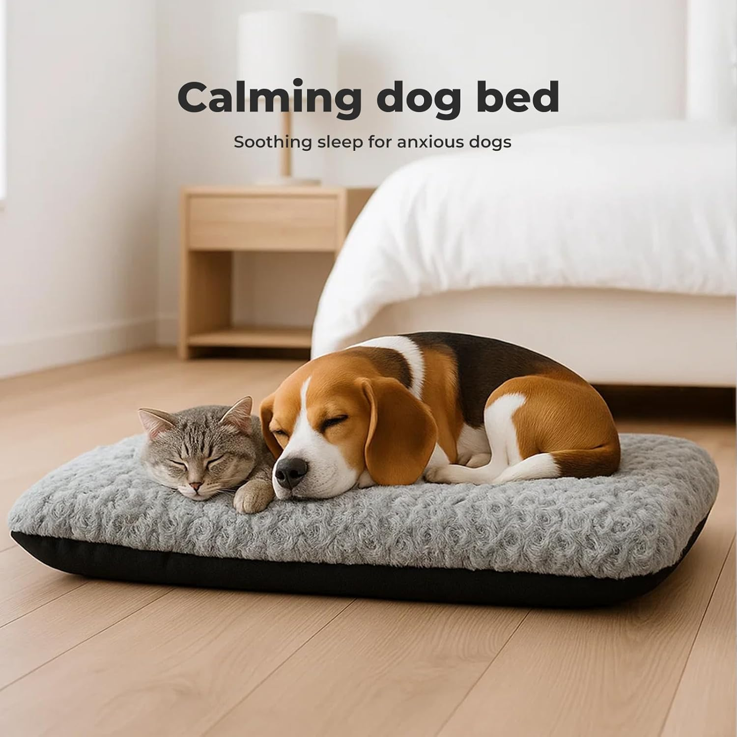 Pawz Calming Dog Bed for Medium Dogs,Fluffy Velvet Pet Bed for Dogs Cats,Anti Anxiety Pet Beds Dog Mattress Mat with Non-Slip Bottom, Waterproof Liner,Machine Washable Dog Bed Cushion(Medium) image number 3