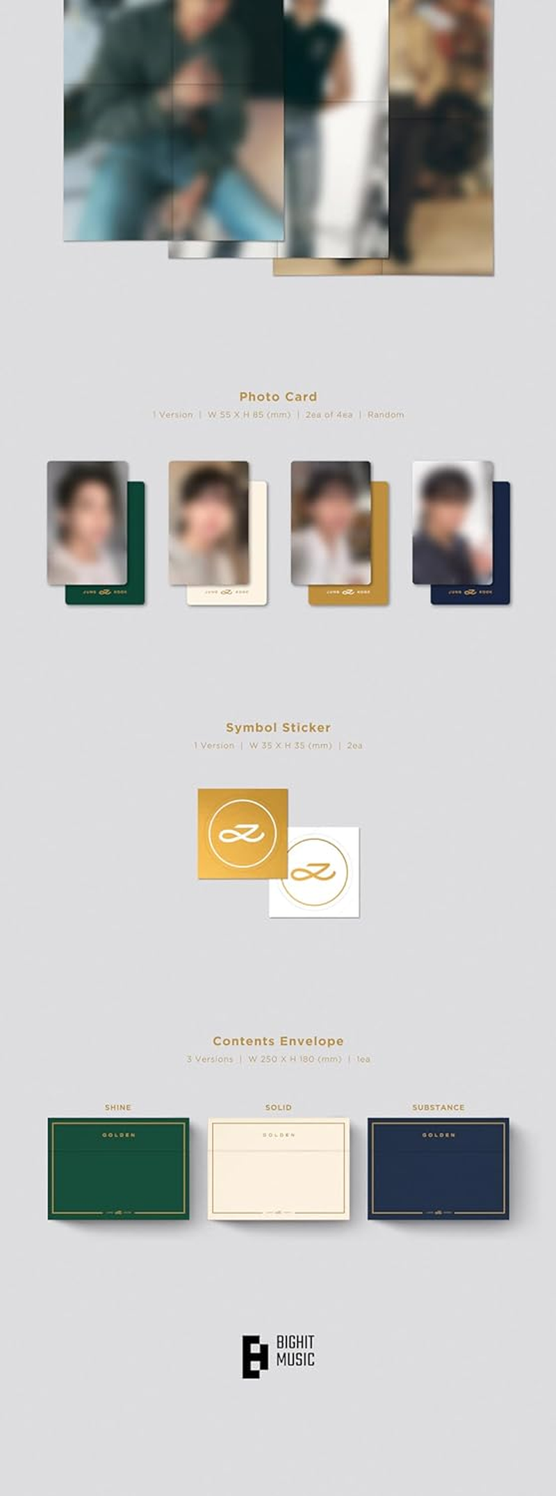 BTS Jungkook Golden 1St Solo Album Contents+Photobook+Photocard+Tracking Jung Kook (Standard Substance Version) image number 3