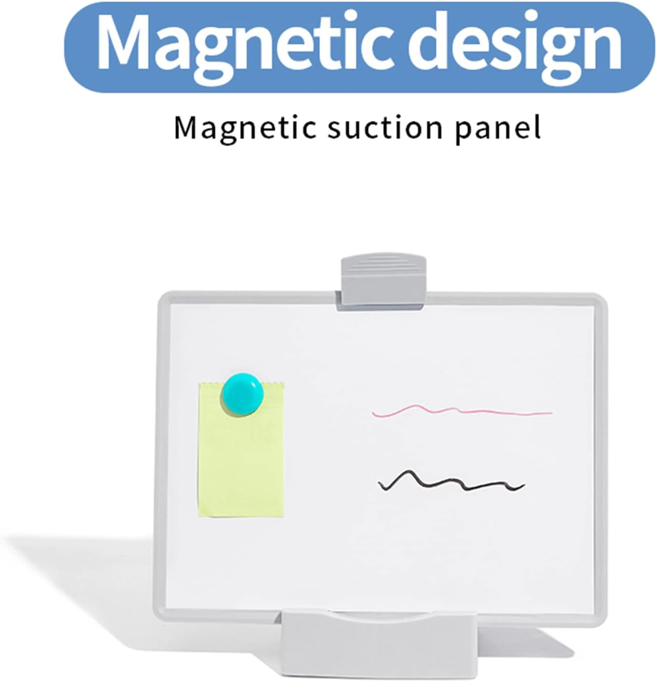 Nurdo Book Stand Holder Portable Multifunctional Magnetic White Board Paper Clipboard Bookstand Reading with Pen Slot Support for Reading Hands Free Student Children Writing Bracket Office image number 1