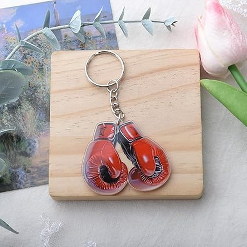 Fokmuaex 1Pcs Exquisite Boxing Gloves Shaped Keyring - Multifunctional Bag Charm & Car Ornament, Creative Accessories for All Ages​ image number 1