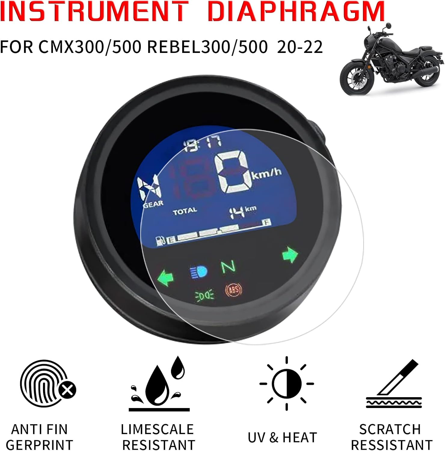 BAIONE - Screen Protector Replacement for Honda Rebel CMX300 CMX500 CMX 300 CMX 500 CMX 500 2020 2021 2022 2023 2024 2025 image number 3