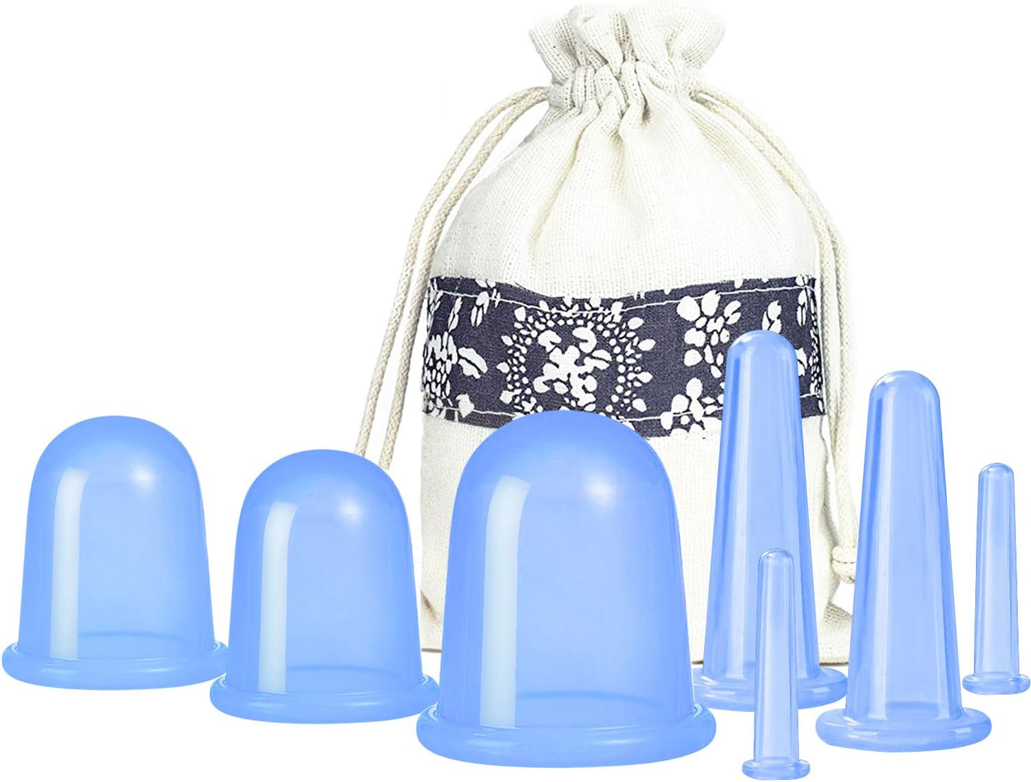 500-Miles anti Cellulite Cupping Therapy Set of 7 Silicone Vacuum Suticon Cups - Chinese Cupping Kit for Cellulite Body and Facial Massage Cupping Cup for Adults Home Use image number 5