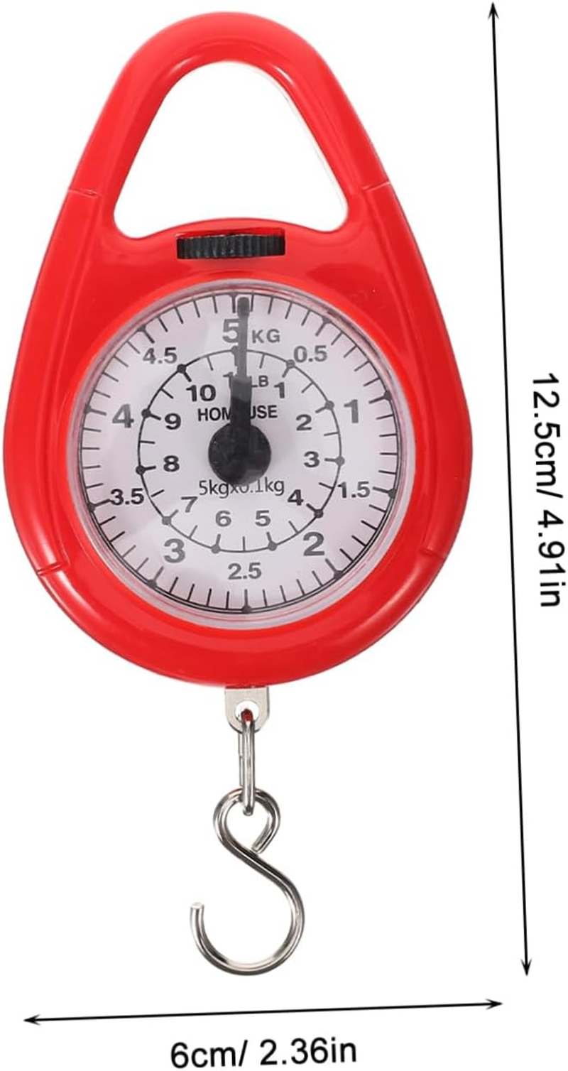 TOPPERFUN Mini Portable Mechanical Spring Scale Hanging Handheld Luggage Scale Hook Small Red Travel Weighing for Fishing and Lightweight Items image number 6