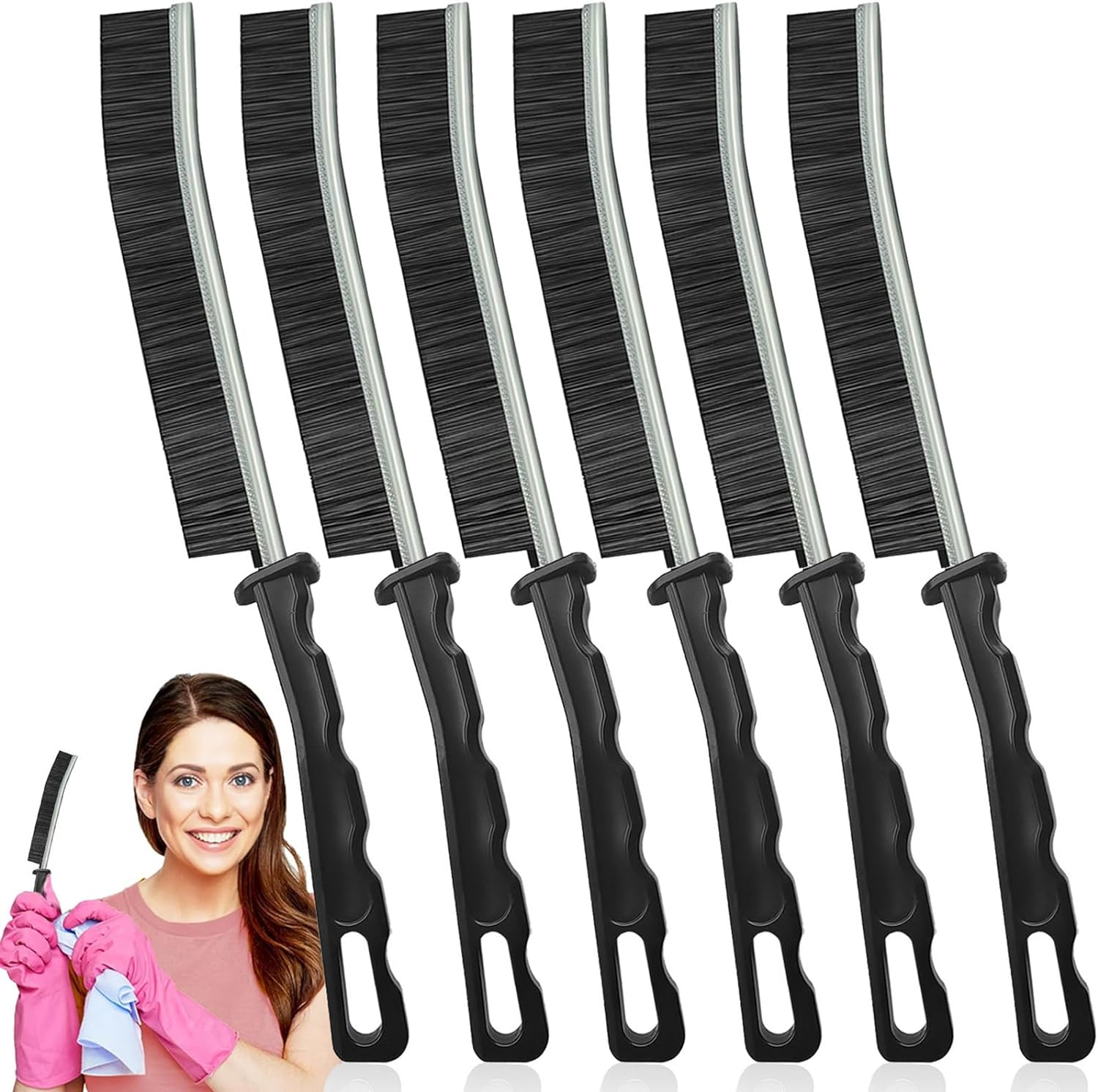 Crevice Cleaning Brush,Multifunctional Cleaning Brush Tool, Bathroom Gap Brush, Small Cleaning Brush, Grout Brush, Kitchen Brush, Cleaning Tools for Toilet, Bathroom, Home, Bathtub, Sink, Household image number 2