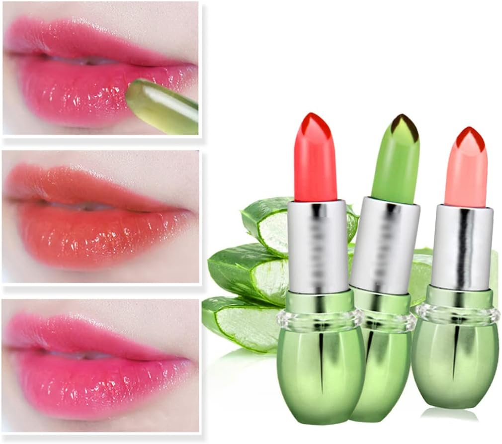 Aloe Vera Lip Balm Temperature Sensor Lip Moisturizer Long Lasting Color Changing Gloss, Balm, Moisturizer Stick, Color Changing, Aloe Vera Lipstick, Jelly Lipstick, Long Lasting image number 4