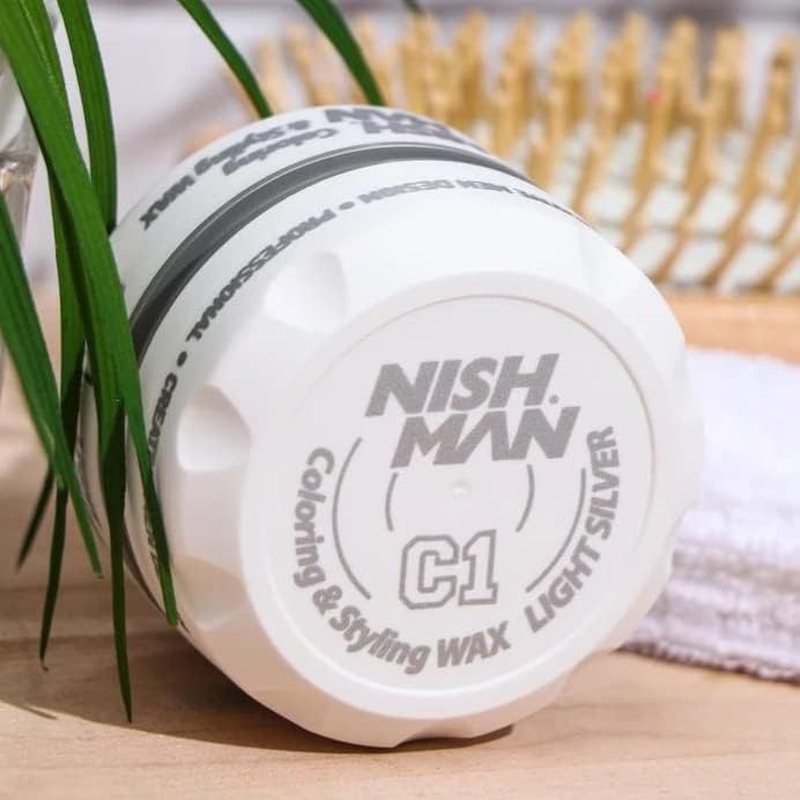 Nishman Hair Styling Series (C1 Coloring Colour Hair Styling Wax - Light Silver, 100Ml) image number 5